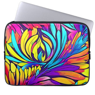 Capa Para Notebook Vibrante Abstrato Floral