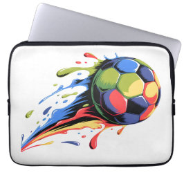 Capa Para Notebook Vibrante Bola de Futebol Colorida Salpico de Tinta