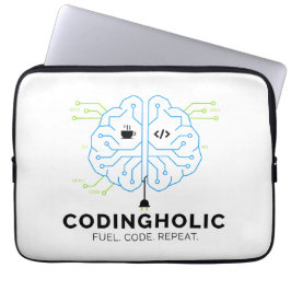 Capa Para Notebook Viciado em Código Cérebro Tech Programador | Desen