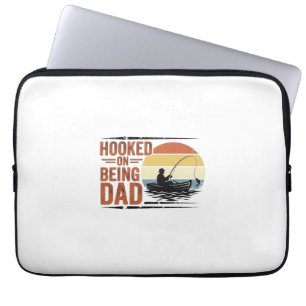 Capa Para Notebook Viciado em Ser Pai Camisa de Pesca Vintage Design_