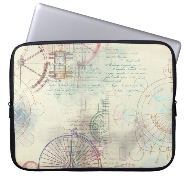 Capa Para Notebook Victorian Steampunk | Grunge de Aquarela Pastel (Frente)