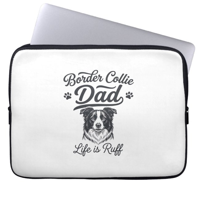 Capa Para Notebook Vida de Pai Border Collie é Difícil Camiseta Vinta (Frente)
