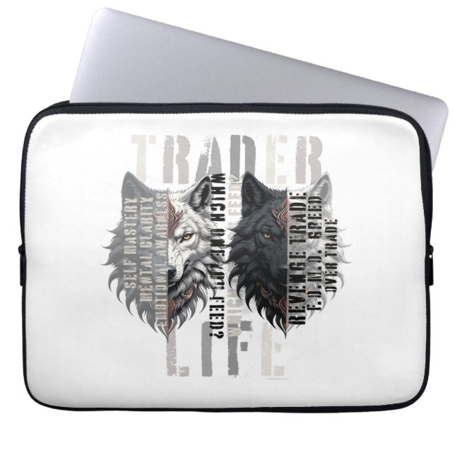 Capa Para Notebook Vida de trader | Lobo | Ambos os lados (Frente)