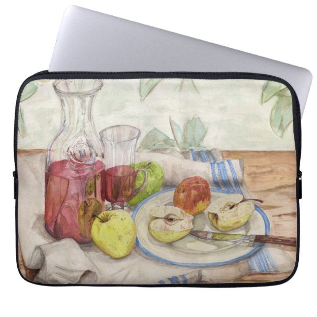 Capa Para Notebook Vida estática da pintura de fruta e vinho (Frente)