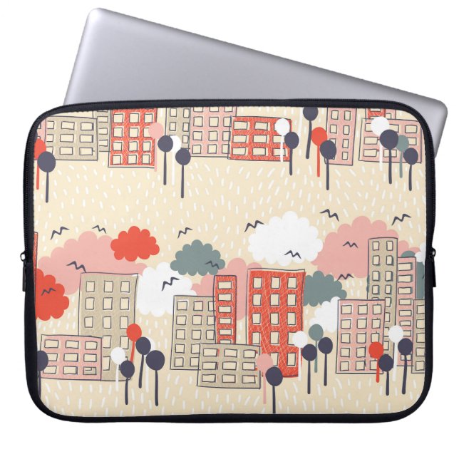 Capa Para Notebook Vida na Cidade: Padrão Sem Olhos (Frente)