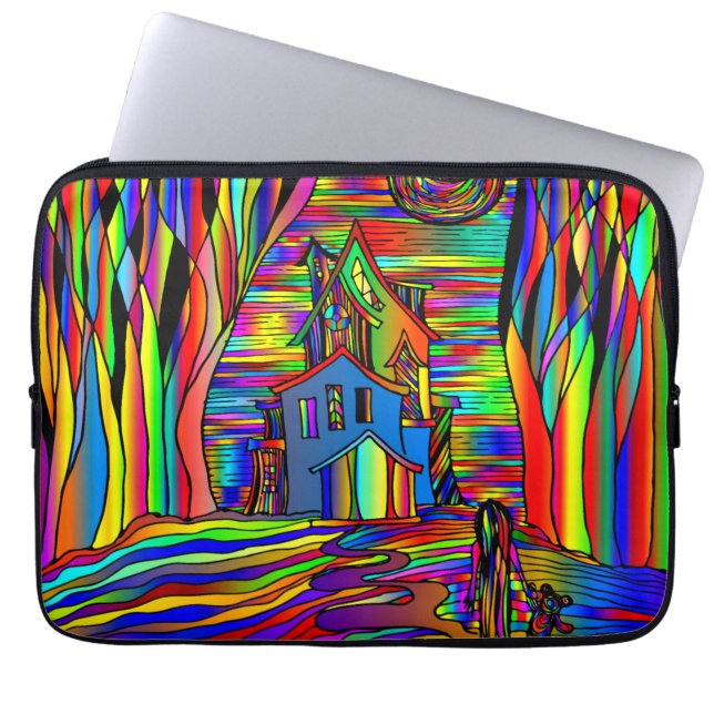 Capa Para Notebook Vidro De Mancha Abstrato, Assustador, (Frente)