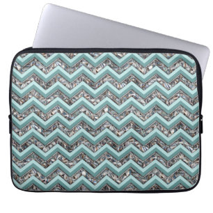 Capa Para Notebook Vidro Escuro e Zigzag Teal