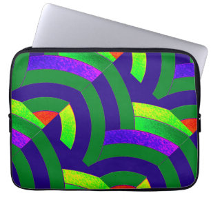 Capa Para Notebook vigas verdes/azuis à moda modernas chiques