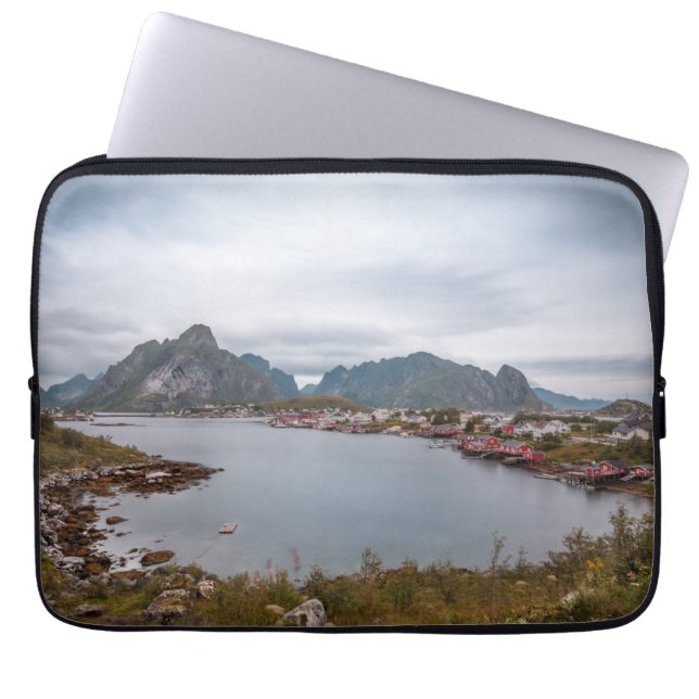 Capa Para Notebook Vila de Pesca Reine, Ilhas Lofoten (Frente)
