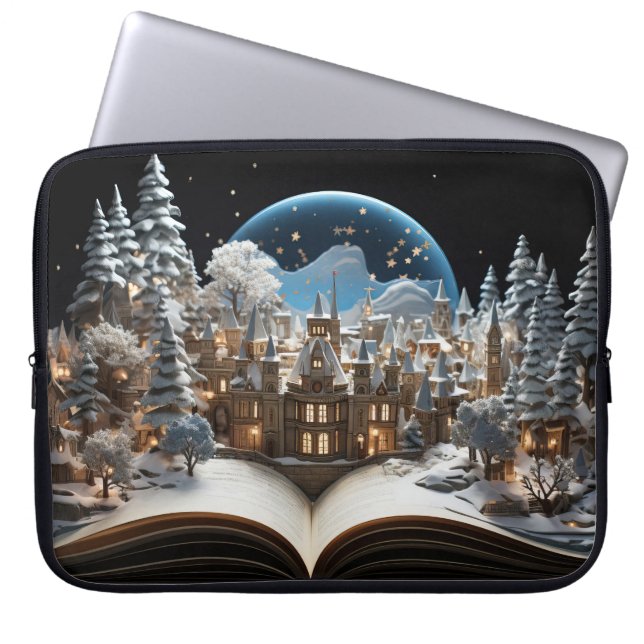 Capa Para Notebook Vila Snow-Globe, Livro de Natal (Frente)