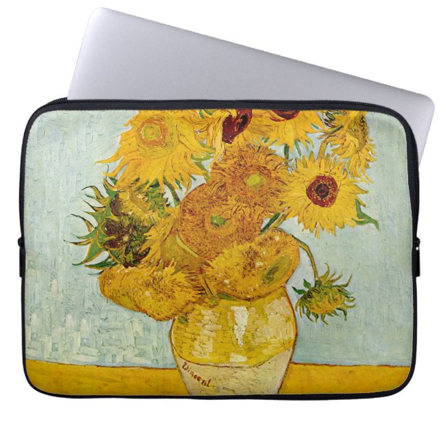 Capa Para Notebook Vincent Van Gogh 12 Girassóis Impressionista (Frente)