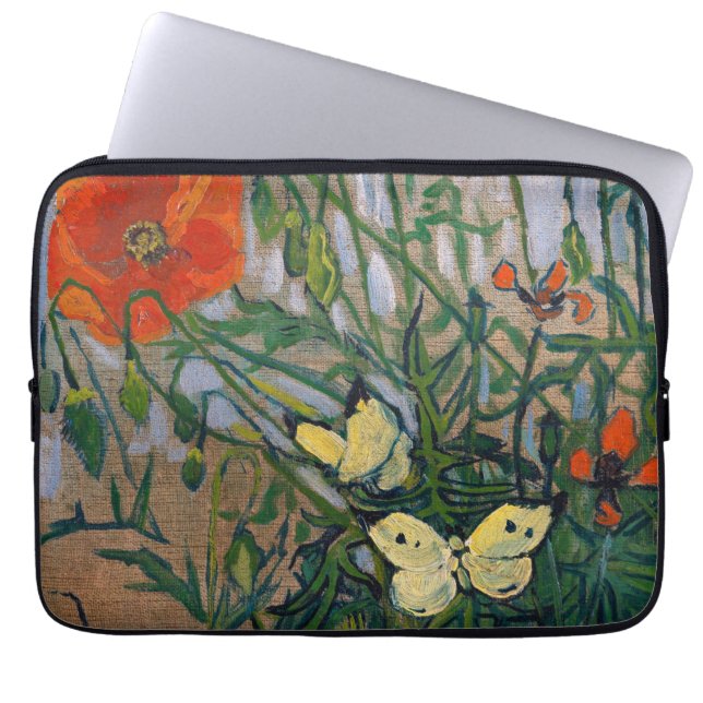 Capa Para Notebook Vincent van Gogh - Borboletas e Papoulas (Frente)