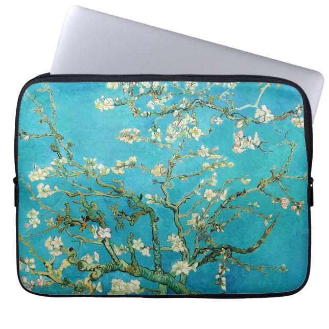 Capa Para Notebook Vincent Van Gogh pintando Flores de Amendoeira (Frente)