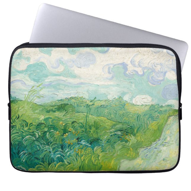 Capa Para Notebook Vincent Van Gogh pintura Campo de trigo verde  (Frente)