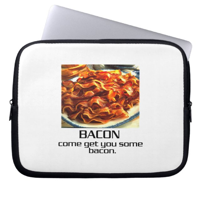 Capa Para Notebook Vindo obtenha-lhe alguma bolsa de laptop do bacon (Frente)