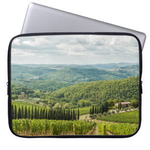 Capa Para Notebook Vineyards paisagens da manhã em Chianti.