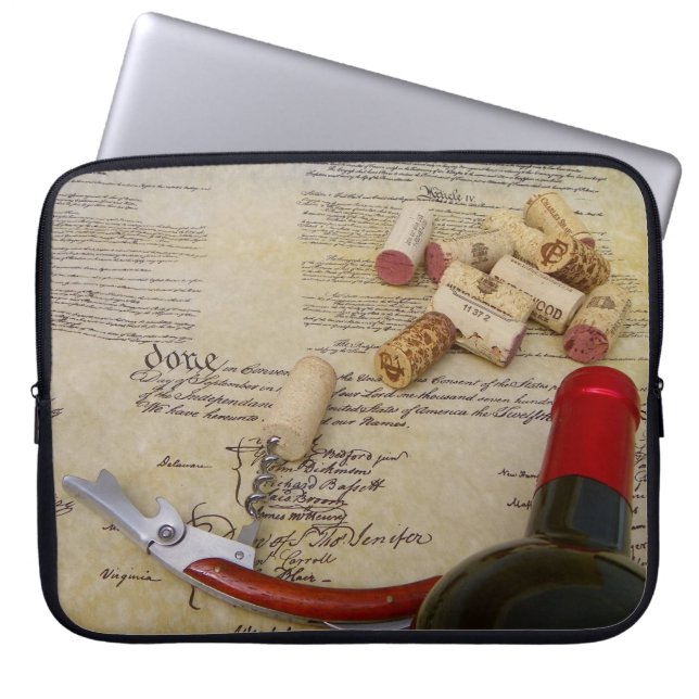 Capa Para Notebook Vinho & bolsa de laptop da constituição! (Frente)