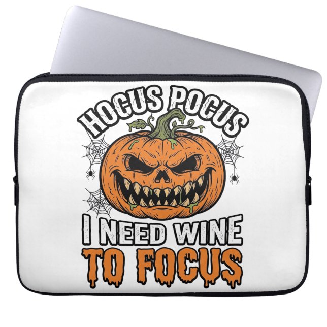 Capa Para Notebook Vinho Hocus Pocus Abóbora Camisa de Halloween Desi (Frente)