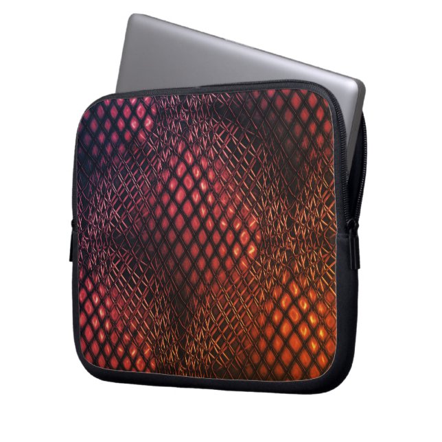 Capa Para Notebook Vinho tinto desenhado que parece tanga de juta (Frente Esquerda)