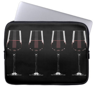 Capa Para Notebook Vinhos com vinho tinto em preto