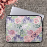 Capa Para Notebook Vintage Água Cor Rosa Flor Rosa<br><div class="desc">Linda mistura de pinks e flores de cor de água púrpura como fundo. A saqueta com seu nome é uma foto e não é feita com brilho,  sequelas ou metais. Este design pode ser personalizado na área fornecida alterando o texto,  a cor ou a fonte.</div>