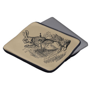 Capa Para Notebook Vintage Alice no País das Maravilhas, relógio do c