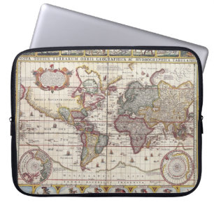 Capa Para Notebook Vintage Antique Velho Mapa do Mundo Design Impress