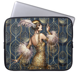 Capa Para Notebook Vintage Art Deco Flapper