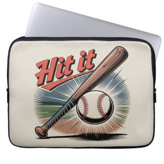 Capa Para Notebook Vintage Baseball "Hit It" Graphic - Esportes Retro