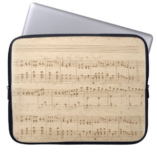 Capa Para Notebook Vintage beige music notes