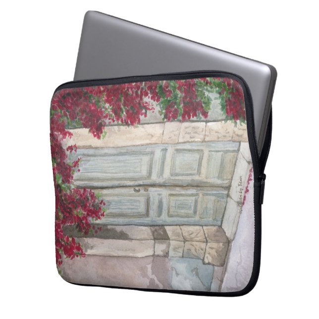 Capa Para Notebook Vintage Blue Door  (Frente Esquerda)