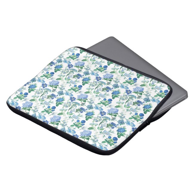 Capa Para Notebook Vintage Blue Flowers Notebook (Frente Topo)