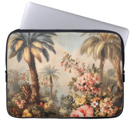 Capa Para Notebook Vintage Botanical Scene with Palms