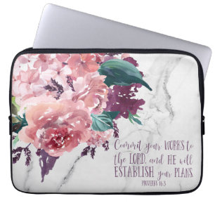 Capa Para Notebook Vintage Christian Floral Marble Bíblia Verse