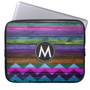 Capa Para Notebook Vintage Color Chevron Stripes Madeira #17