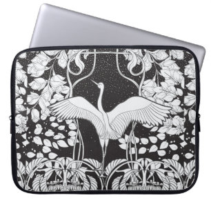 Capa Para Notebook Vintage com flores decorativas e bir
