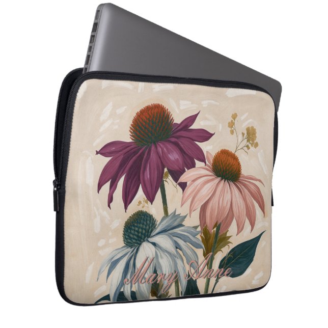 Capa Para Notebook Vintage Cone Flowers (Frente Esquerda)