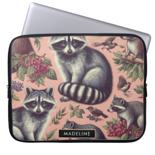 Capa Para Notebook Vintage Cute Racoon