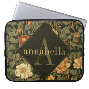 Capa Para Notebook Vintage Dark Floral William Morris Monograma