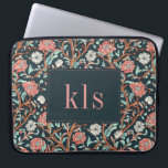 Capa Para Notebook Vintage Dark Poppy William Morris Monographic<br><div class="desc">Este simples mas elegante design apresenta um escuro,  elegante William Morris inspira um padrão de tapeçaria floral rosa e aqua. Proteja o seu laptop ou tablet com estilo. Adicione um nome para personalizá-lo. Faz um Natal excelente ou um presente Dia de as mães. Criado pela imprensa simplesmente de farmácia.</div>