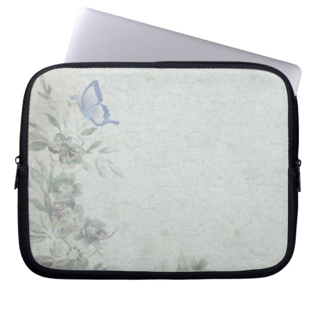 Capa Para Notebook Vintage Floral Blue Wedding (Frente)