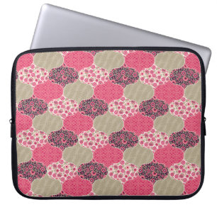 Capa Para Notebook Vintage Floral Marroquino - Padrão Rosa