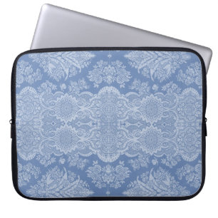 Capa Para Notebook Vintage floral nas máscaras do azul