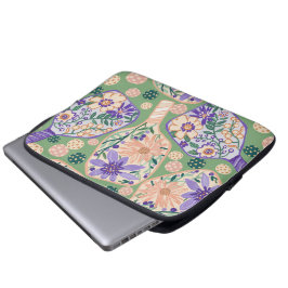 Capa Para Notebook Vintage Floral Pickleball Design