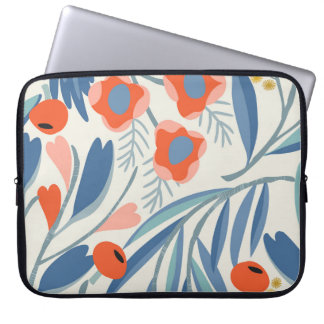 Capa Para Notebook Vintage floral seamless, botanical background.