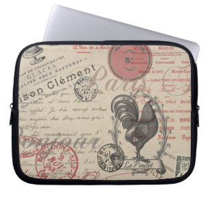 Capa Para Notebook Vintage French Escrevendo Tipografia Paris Rooster
