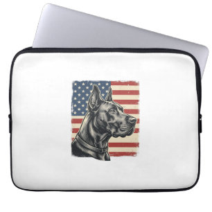 Capa Para Notebook Vintage Great Dane Bandeira Patriótica Vector Desi