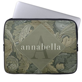 Capa Para Notebook Vintage Green Foliage William Morris Monograma