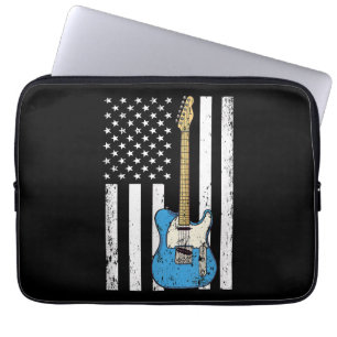 Capa Para Notebook Vintage Guitar American Flag