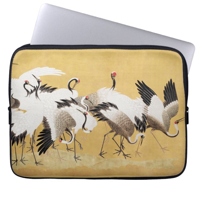 Capa Para Notebook Vintage Japonês Crane Bird Flocks (Frente)